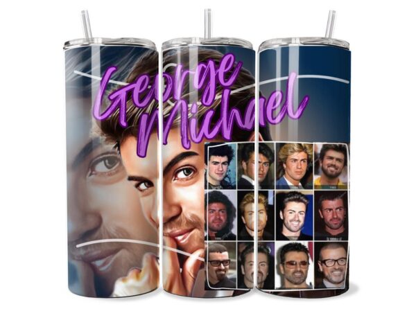 George Michael Through the Years Custom Tumbler | Vintage George Michael Wham