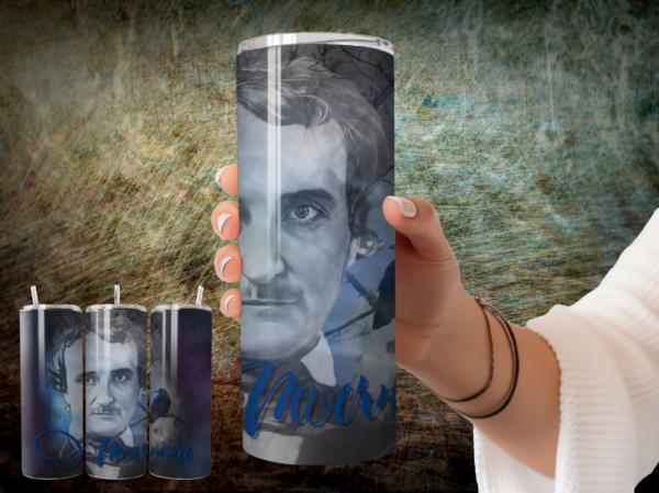 Nevermore Edgar Allan Poe Poet Stainless Steel 20oz or 30oz Slim Tumbler