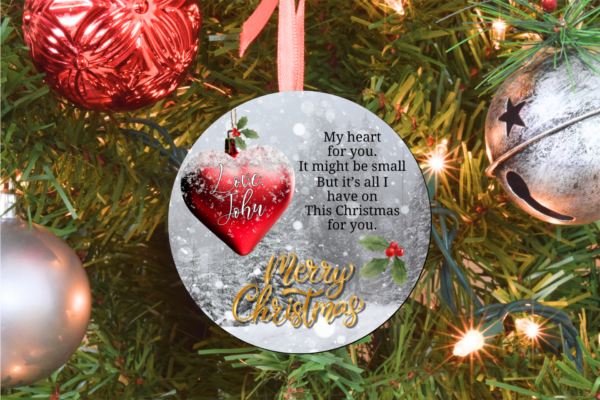 Christmas Personalized Heart Ornament